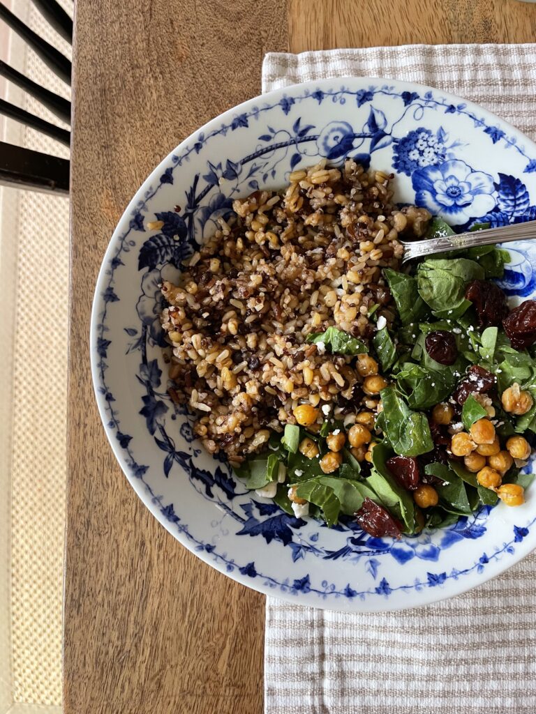 Spring chickpea power bowls, to give people a visual of the recipe